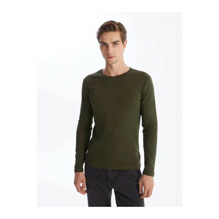 Bisiklet Yaka Uzun Kollu Erkek Tişört