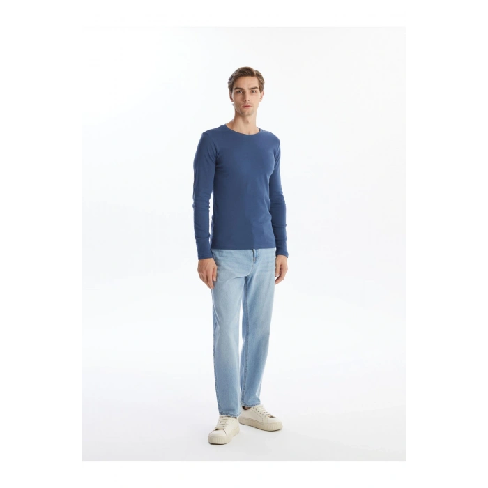 Bisiklet Yaka Uzun Kollu Erkek Tişört