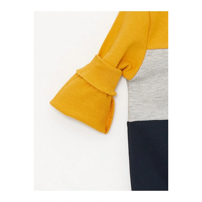 Bisiklet Yaka Uzun Kollu Nostaljik Maymun Baskılı Erkek Bebek Sweatshirt