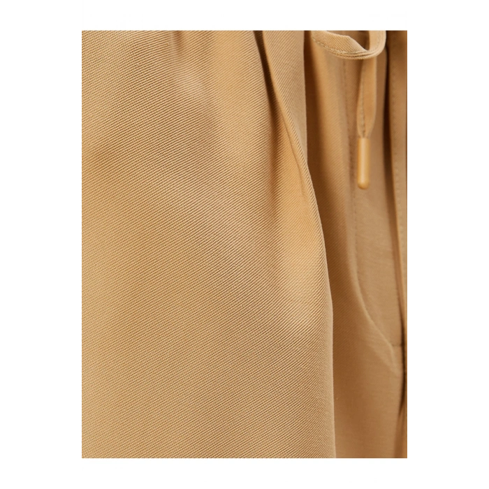 Bol Paça Pantolon Viskoz Kumaş Beli Bağlamalı Cepli