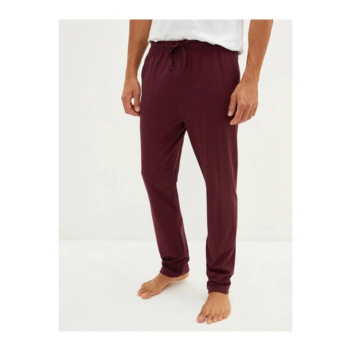 Bordo Standart Kalıp Erkek Pijama Alt