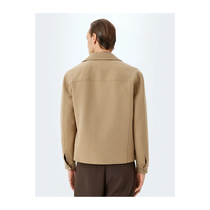 Cep Detaylı Bej Erkek Ceket 5skt30005hw