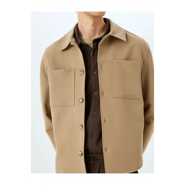 Cep Detaylı Bej Erkek Ceket 5skt30005hw