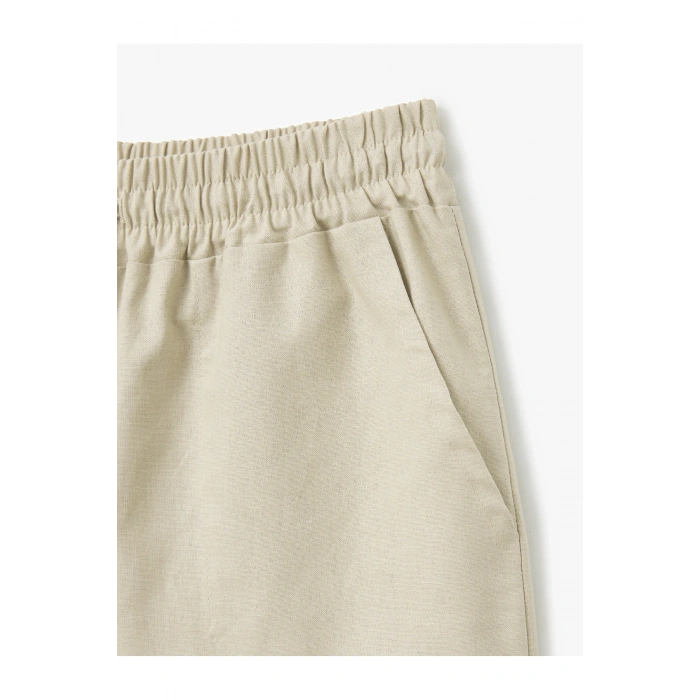 Cepli Beli Bağcıklı Bej Kadın Pantolon 5SAK40277PW