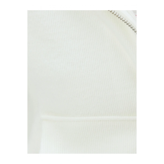 Cepli Uzun Kollu Crop Kapüşonlu Fermuarlı Sweatshirt