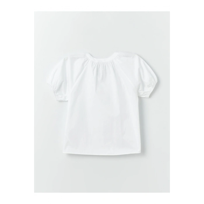 Çiçek Aplikeli Kız Çocuk Gömlek