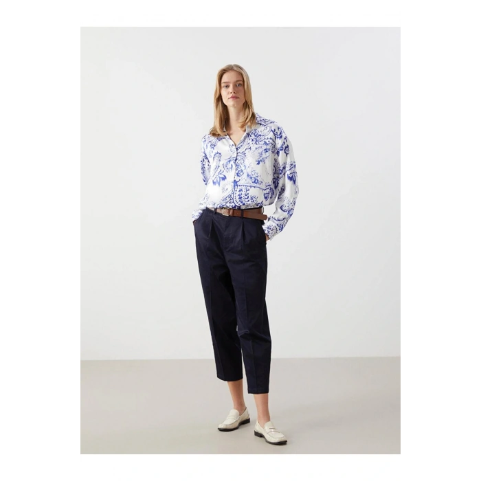 Cicekli Oversize Kadin Gomlek - S5HV99Z8