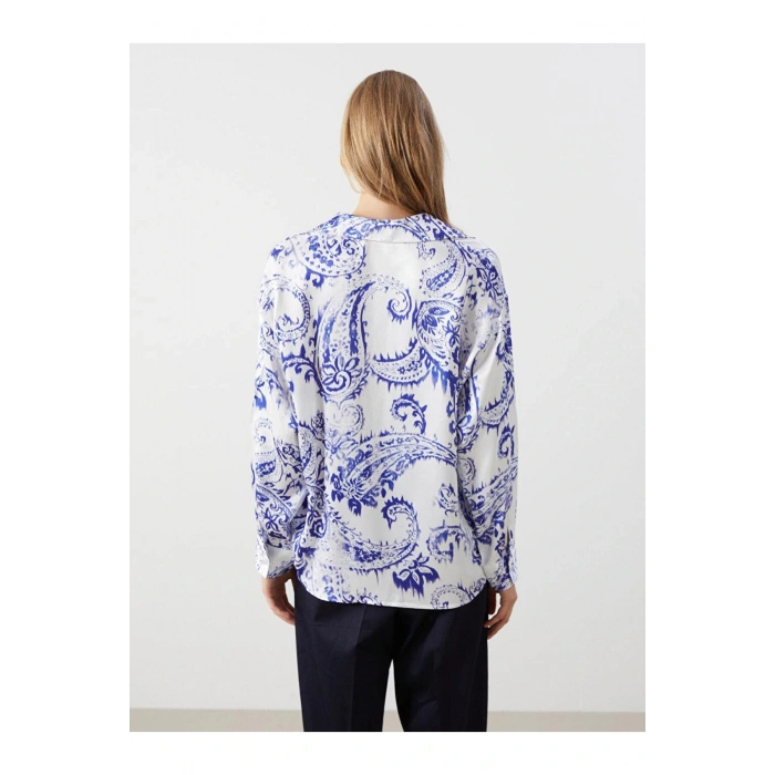 Cicekli Oversize Kadin Gomlek - S5HV99Z8