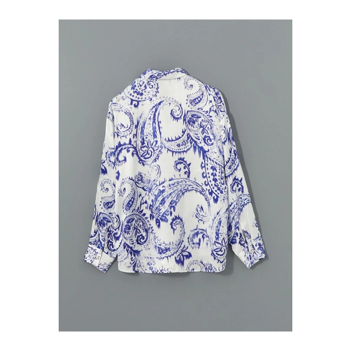 Cicekli Oversize Kadin Gomlek - S5HV99Z8