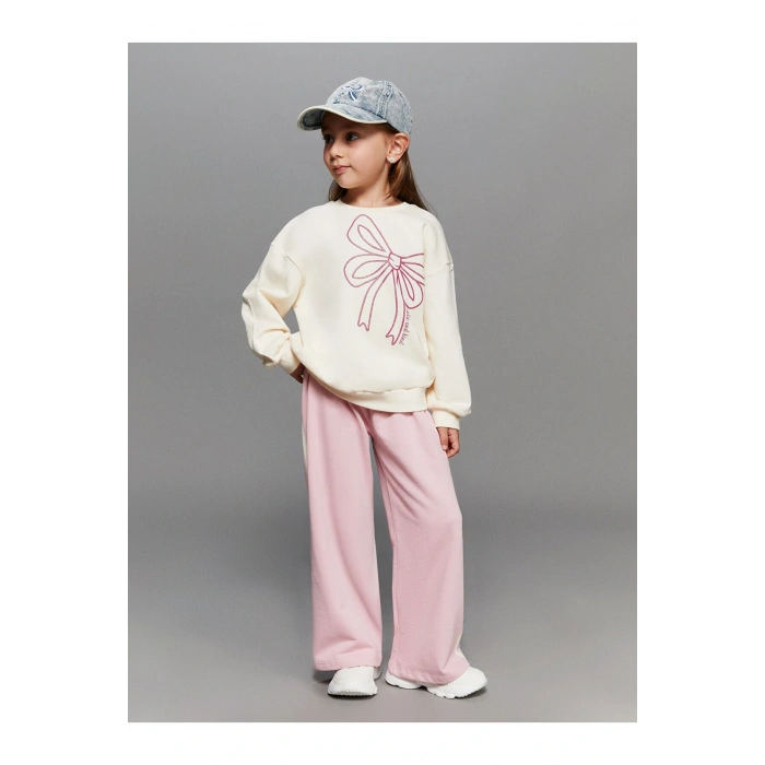 Çizgi Desenli Kız Çocuk Eşofman Altı