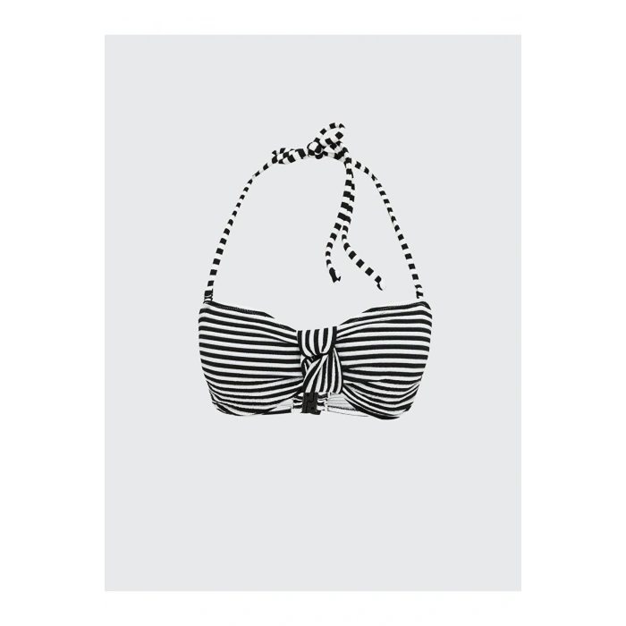 Çizgili Boyundan Bağlamalı Kadın Bikini Üst (S5)