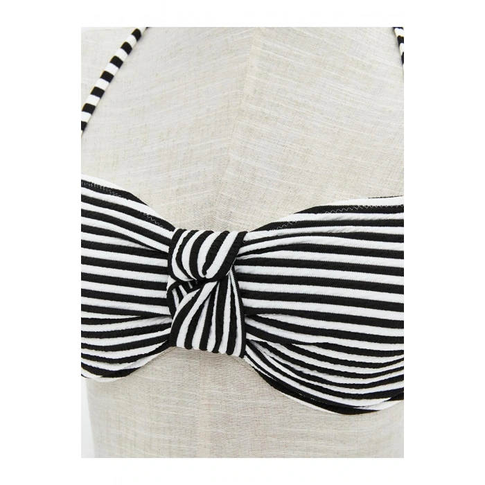 Çizgili Boyundan Bağlamalı Kadın Bikini Üst (S5)
