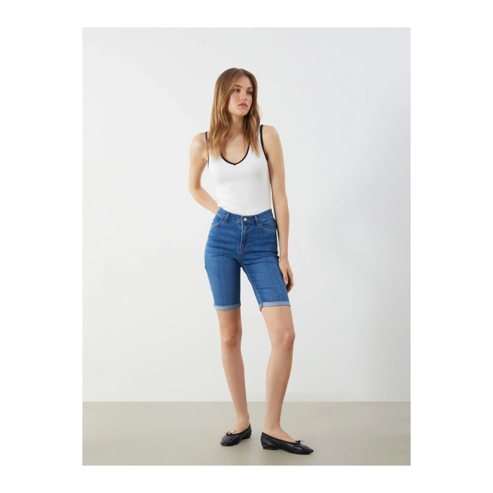 Dar Fit Kadın Jean Şort