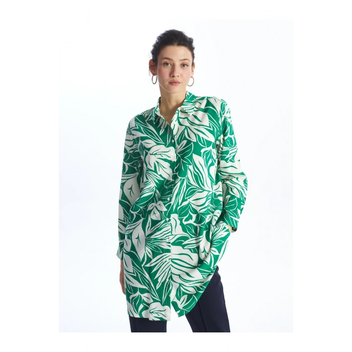 Desenli Kadın Gömlek Tunik