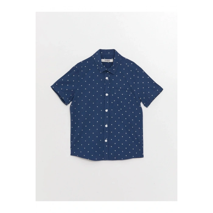 Desenli Kısa Kollu Erkek Çocuk Gömlek