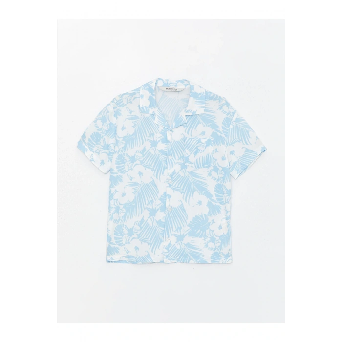 Desenli Kısa Kollu Erkek Çocuk Gömlek