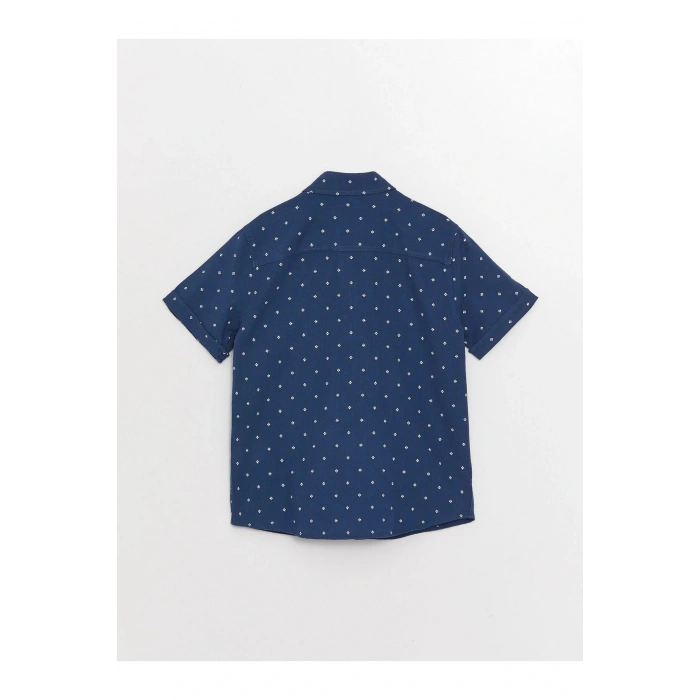 Desenli Kısa Kollu Erkek Çocuk Gömlek