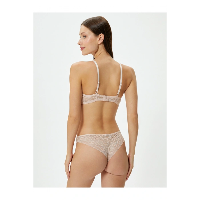 Destekli Sütyen Ekstra Dolgulu Balenli Dantelli Kaplı