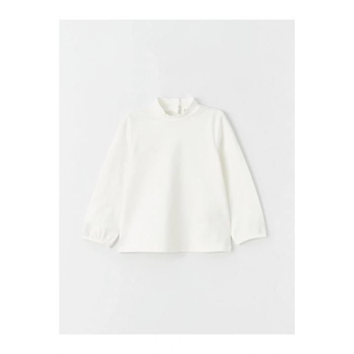 Dik Yaka Basic Kız Bebek Tişört