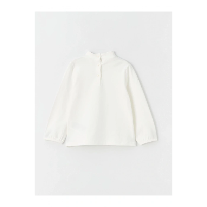 Dik Yaka Basic Kız Bebek Tişört