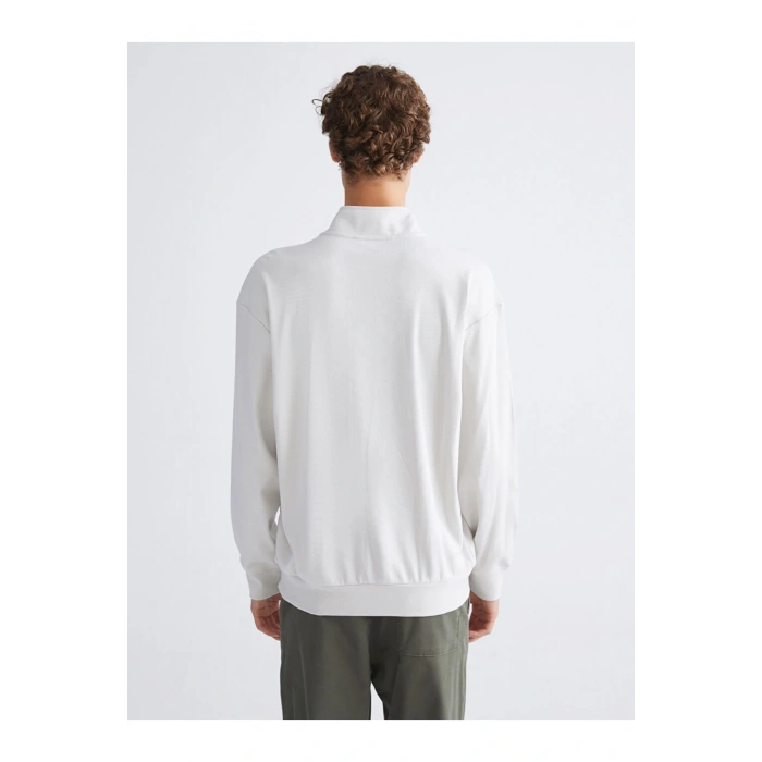 Dik Yaka Baskılı Erkek Sweatshirt