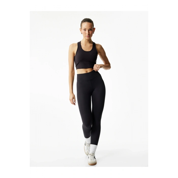 Dikiş Detaylı Yüksek Bel Spor Tayt