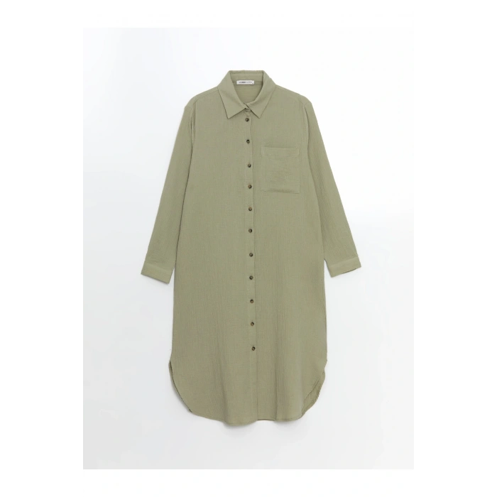 Dokulu Kadın Gömlek Elbise