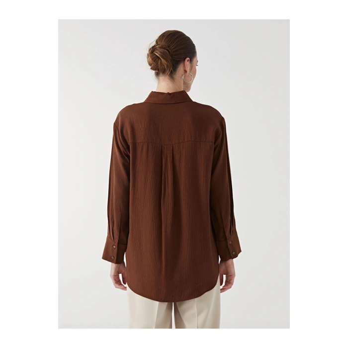 Dokulu Krinkle Kadın Gömlek Tunik