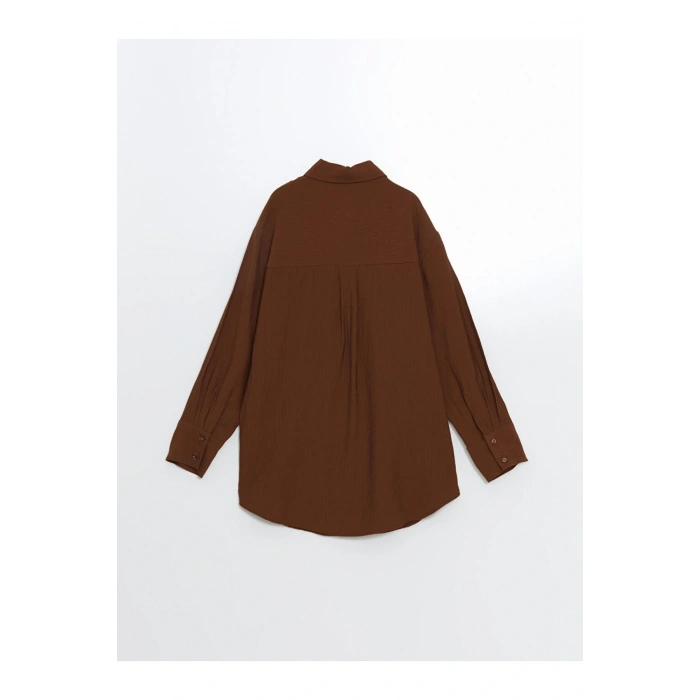 Dokulu Krinkle Kadın Gömlek Tunik