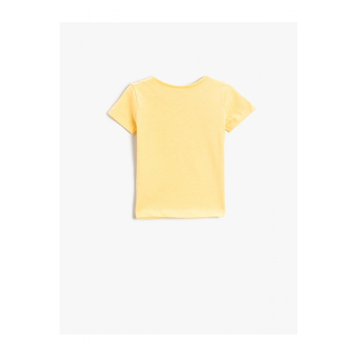 Dondurma Baskılı Tişört Bisiklet Yaka Pamuklu