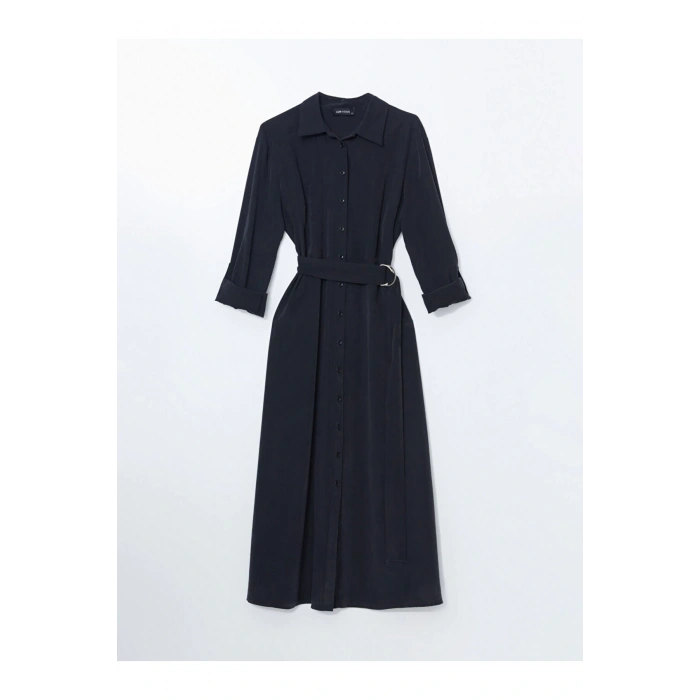 Duz Uzun Kollu Kadin Gomlek Elbise - W4L534Z8