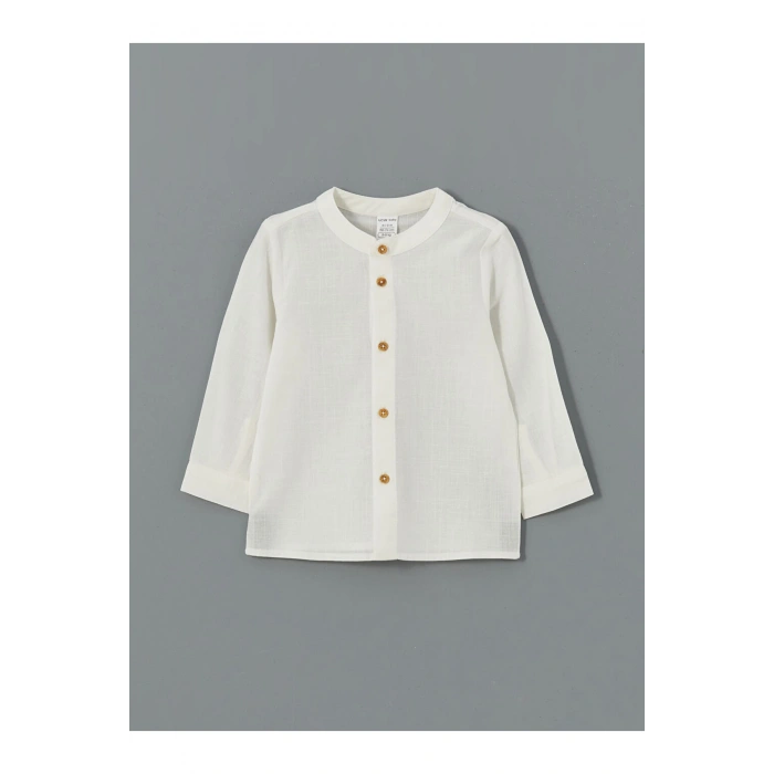 Ekru Hakim Yaka Erkek Bebek Gömlek Ve Pantolon 2li