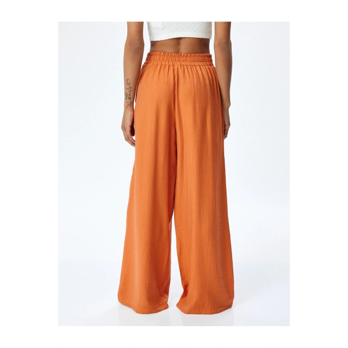 Ekstra Yüksek Bel Cepli Viskon Palazzo Pantolon