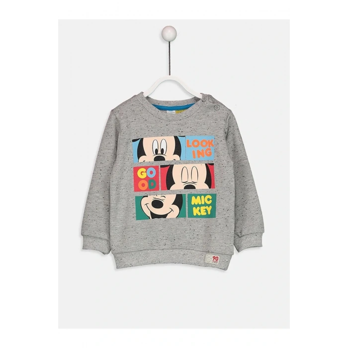 Erkek Bebek Gri Melanj D5P Sweatshirt