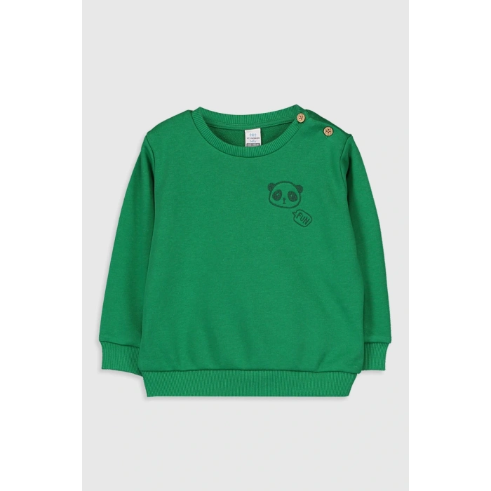 Erkek Bebek Zümrüt Yeşili Gsu Sweatshirt