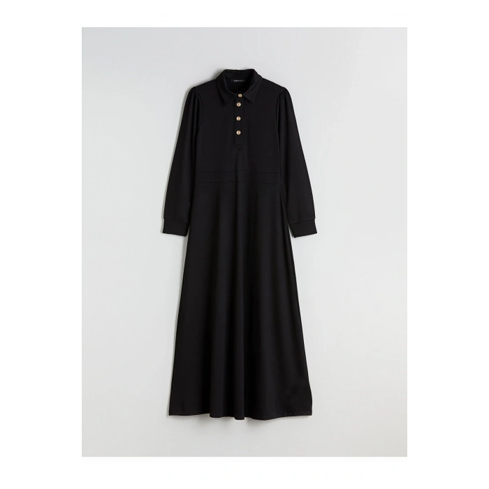 Gömlek Yaka Belden Oturtmalı Elbise