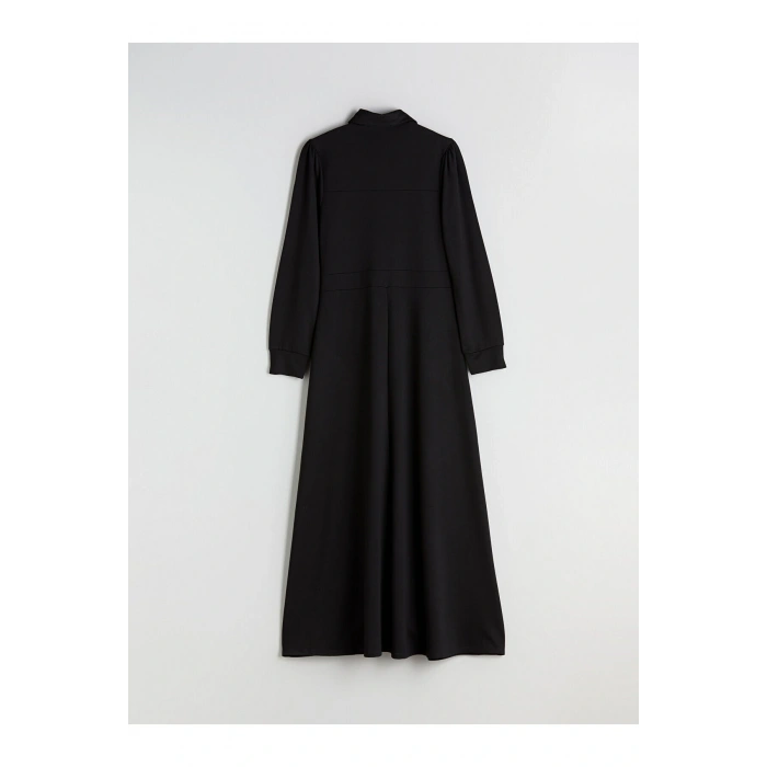 Gömlek Yaka Belden Oturtmalı Elbise