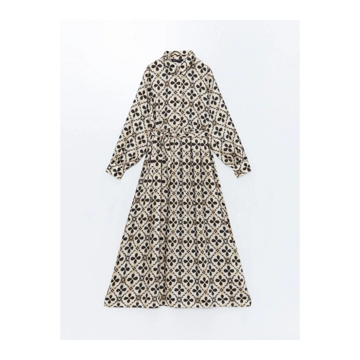 Gomlek Yaka Desenli Kadin Elbise - W4I555Z8