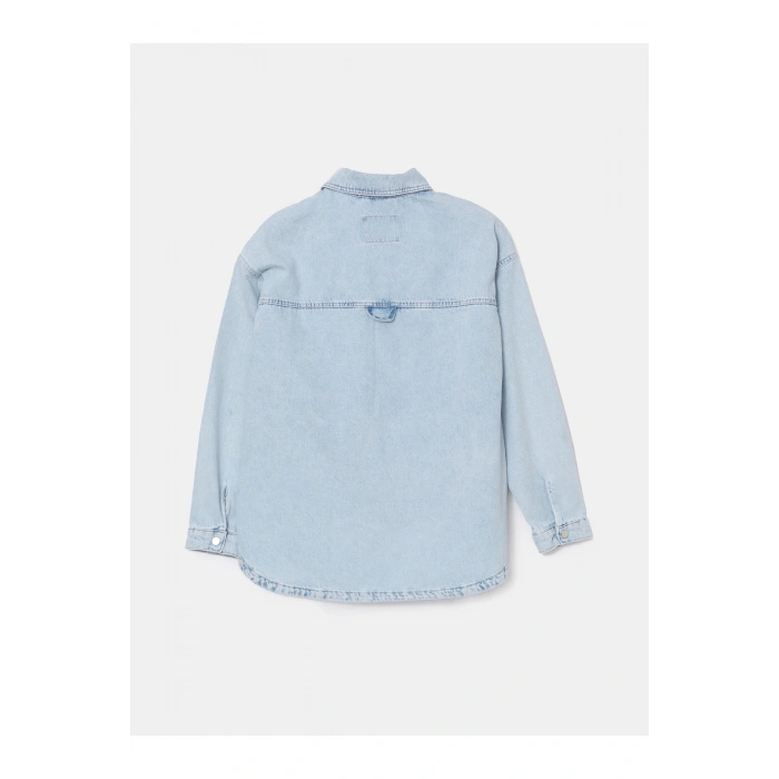 Gömlek Yaka Kadın Jean Ceket