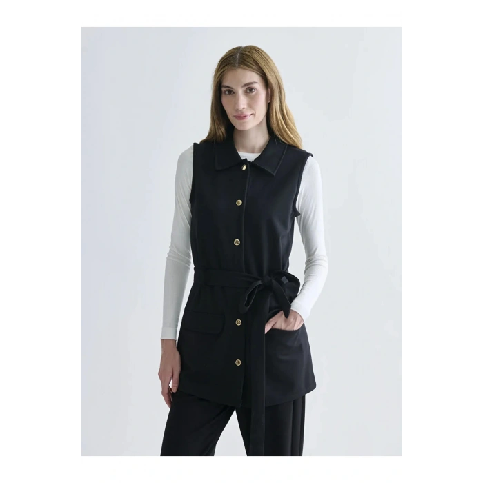 Gömlek Yaka Kadın Yelek