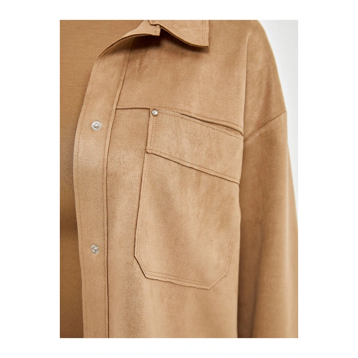 Gömlek Yaka Süet Kadın Ceket