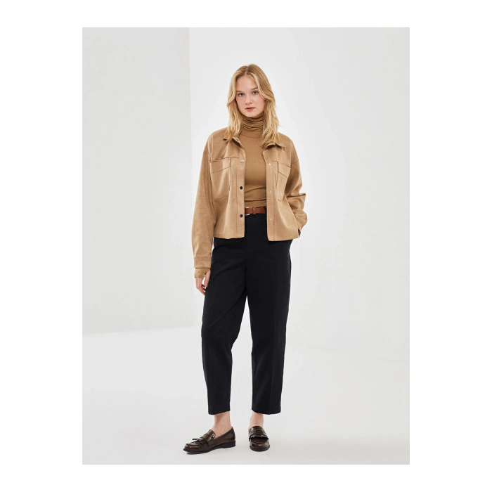 Gömlek Yaka Süet Kadın Ceket