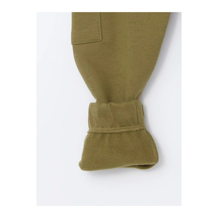 Haki Beli Lastikli Kalın Basic Erkek Çocuk Jogger Eşofman Altı