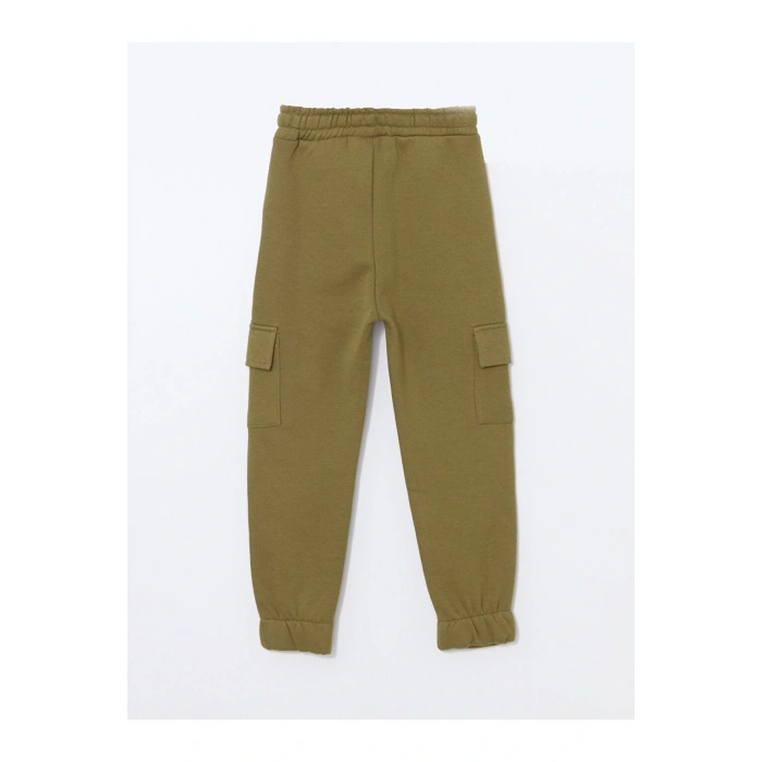 Haki Beli Lastikli Kalın Basic Erkek Çocuk Jogger Eşofman Altı