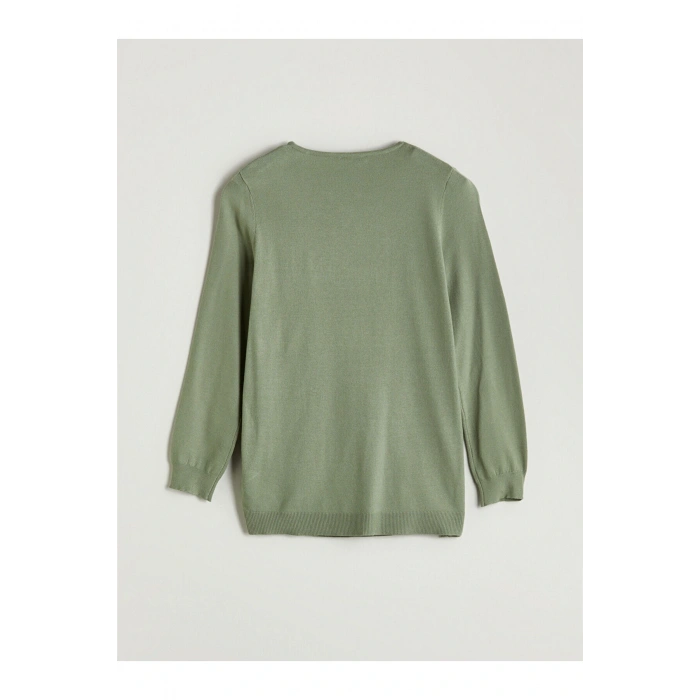 Haki Bisiklet Yaka Kadın Triko Kazak