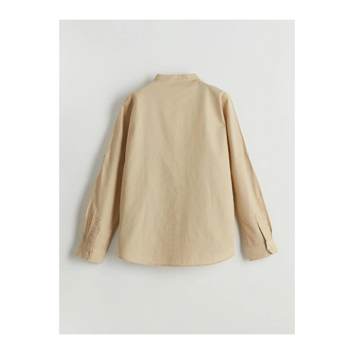 Hakim Yaka Keten Karışımlı Erkek Çocuk Gömlek