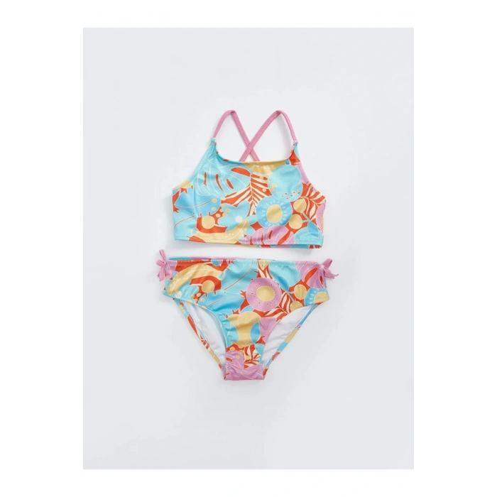 Hızlı Kuruyan Baskılı Kız Çocuk Bikini