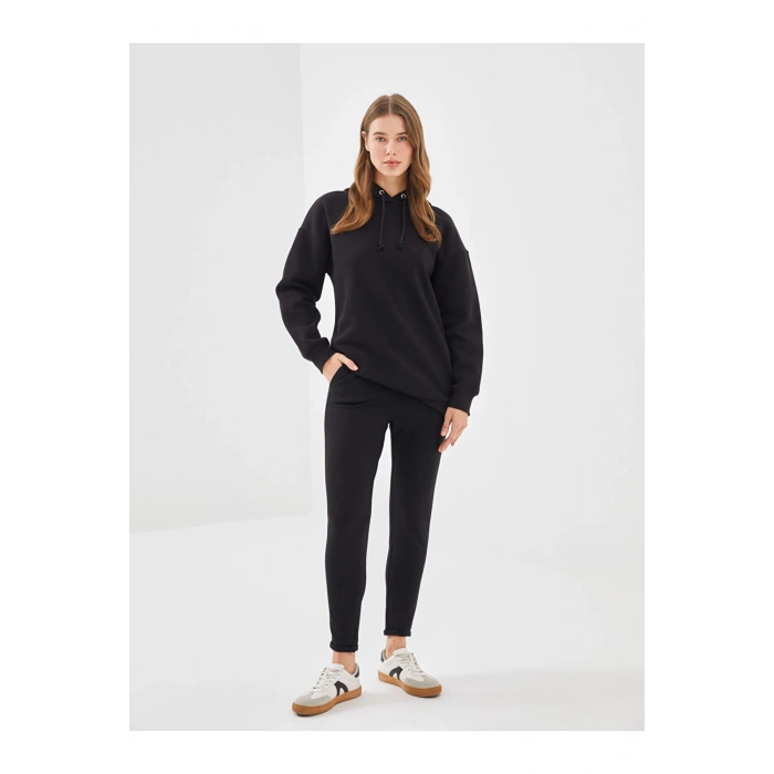 Kadın Beli Lastikli Düz Eşofman Altı