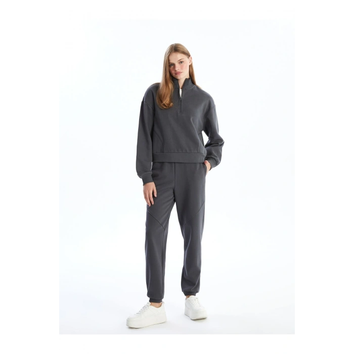 Kadın Beli Lastikli Düz Jogger Eşofman Altı