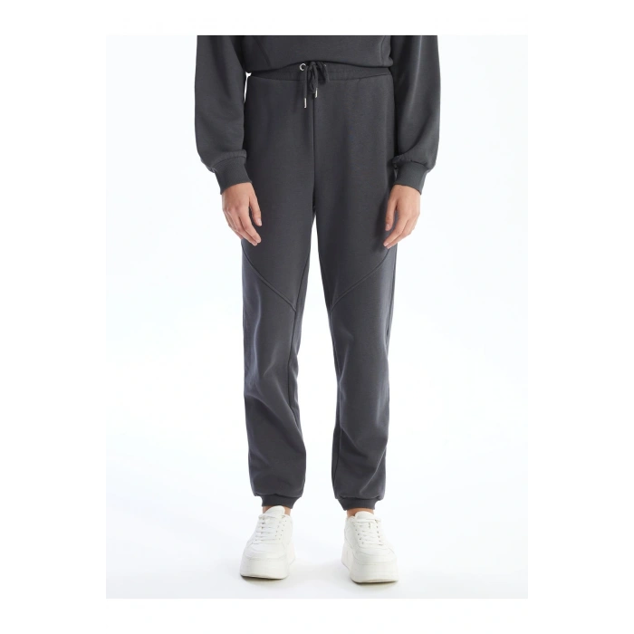 Kadın Beli Lastikli Düz Jogger Eşofman Altı